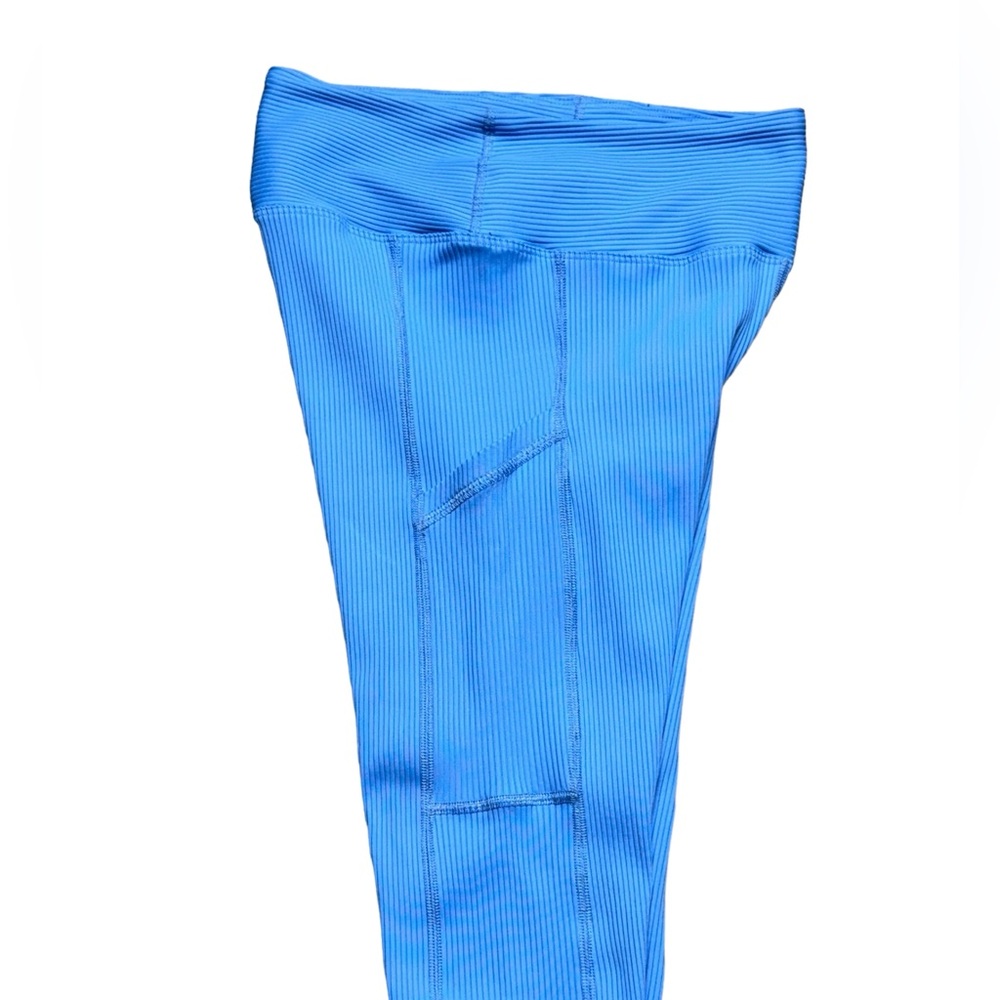 Year Of Ours Ribbed Pocket Leggings Womens Size Large High Waisted Blue Athletic - Picture 4 of 10